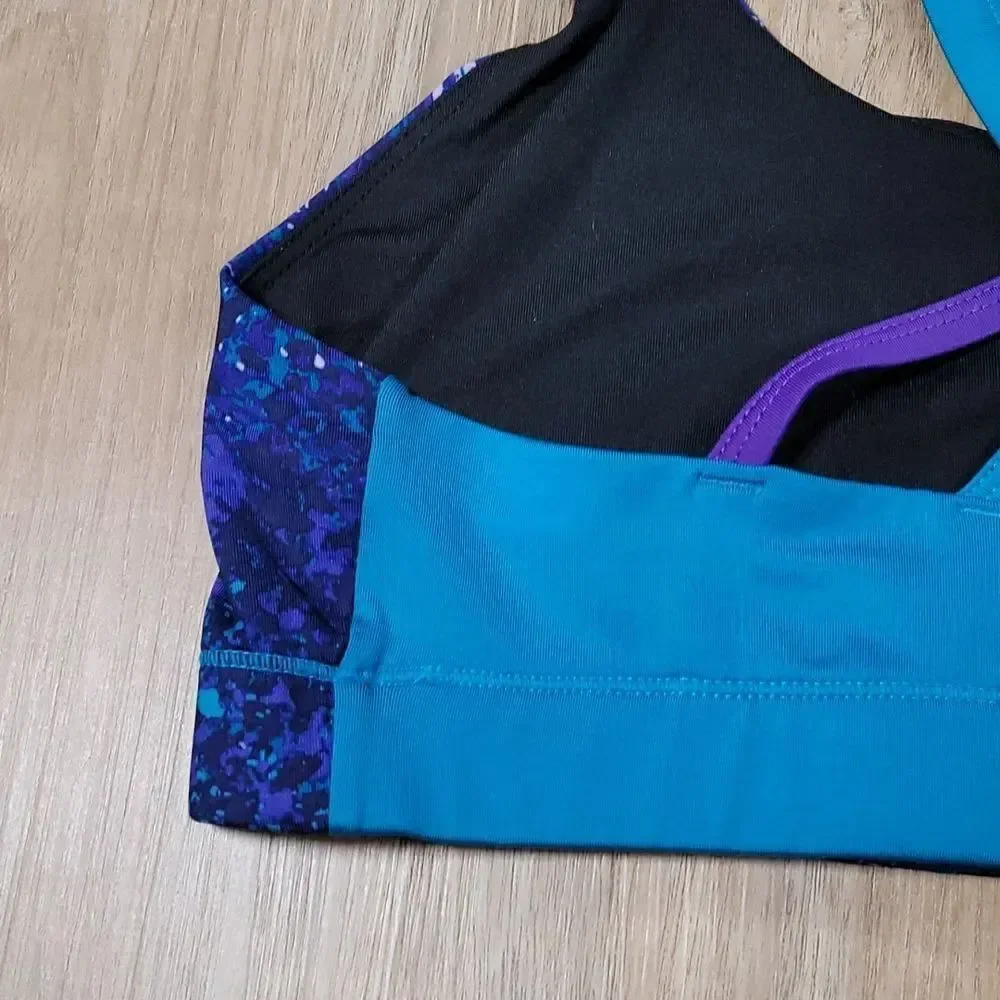 💜Champion Purple and Teal Athletic Bra Medium